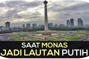 Pemandangan menakjubkan saat monas jadi lautan putih