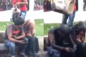 Diduga mesum, sejoli ini diguyur dengan air got