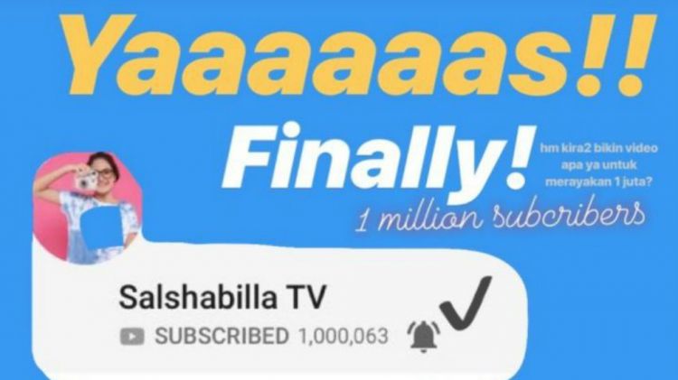 Selamat! Channel Salshabilla TV Berhasil Mencapai Angka 1.000.000 Subscribers