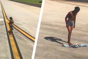 Nyelonong masuk landasan pacu, pria Ini halangi pesawat 