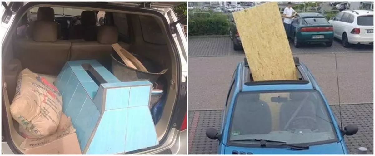 13 Penampakan nyeleneh barang dimasukin mobil, bikin terkejut