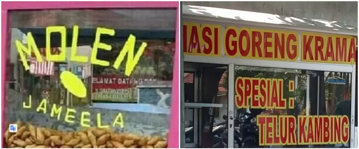 11 Tulisan absurd di kaca gerobak pedagang makanan, bikin mikir keras