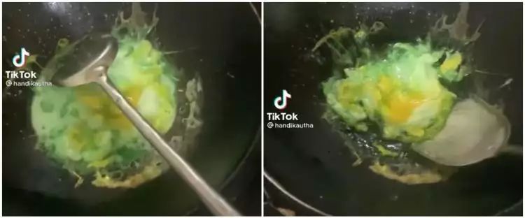 Telur ini berubah jadi hijau saat digoreng, penyebabnya tak terduga