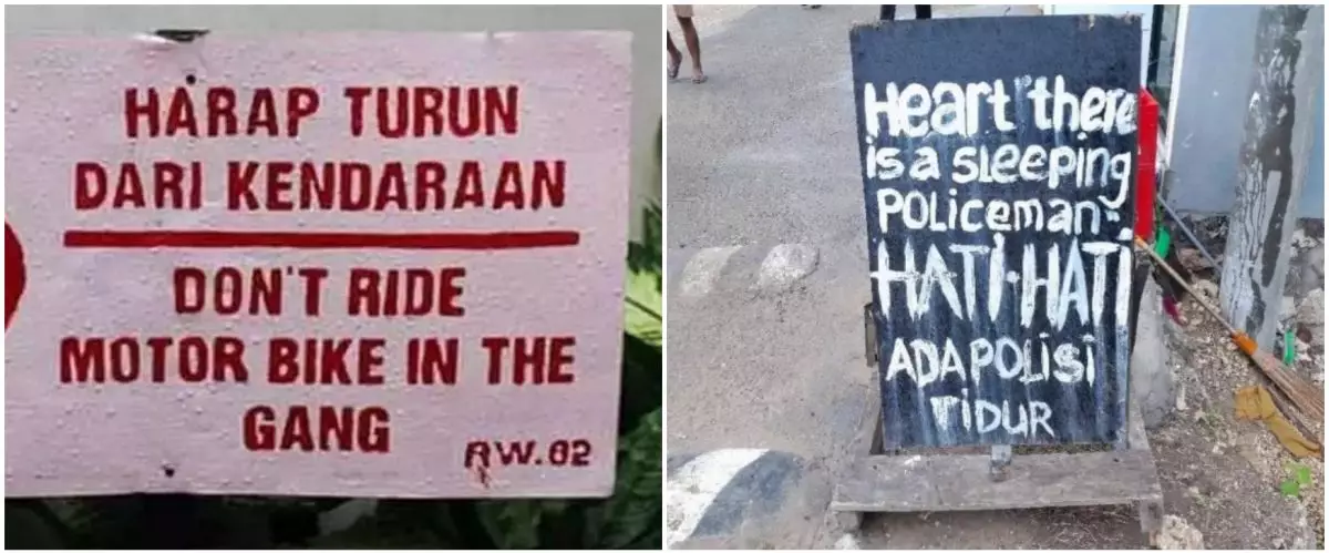 11 Peringatan lucu di jalan pakai bahasa Inggris ini bikin mikir keras