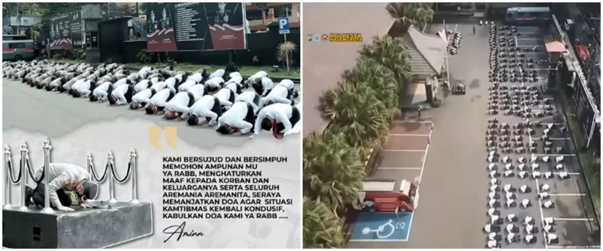 Jajaran Polresta Malang sujud mohon ampun atas tragedi Kanjuruhan