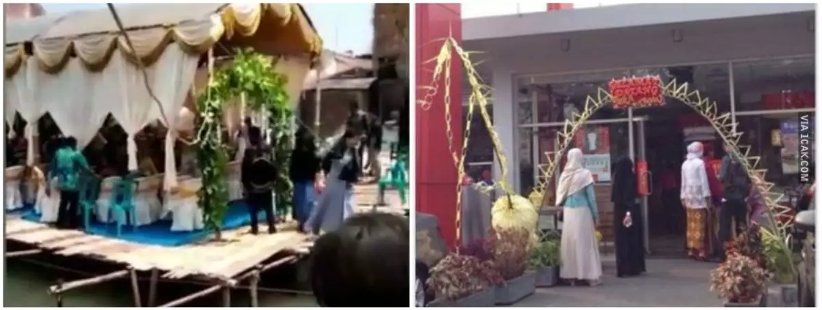 11 Lokasi dekorasi pelaminan ini unik, ada yang di atas genteng