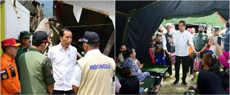 8 Momen Jokowi kunjungi korban gempa Cianjur, bagi-bagi ayam goreng
