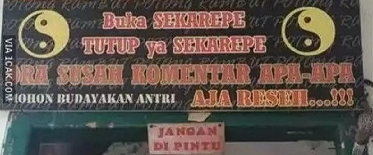 11 Tulisan nyeleneh gambarkan pedagang nggak niat jualan