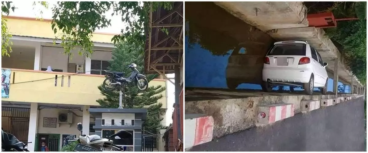 11 Penampakan kendaraan nggak pada tempatnya, bikin bertanya kok bisa ya?