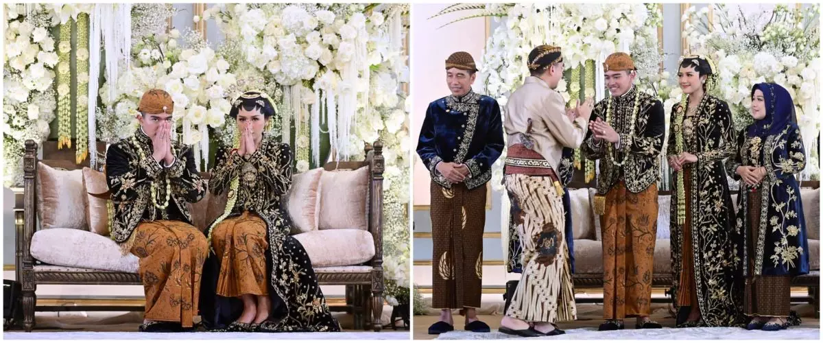 Momen lucu Kaesang lelah salami tamu undangan, lepas sandal sampai benerin celana di pelaminan