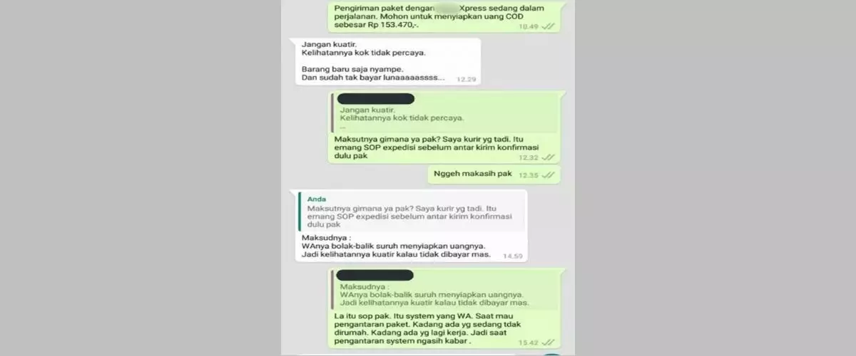 13 Chat lucu kurir saat kirim paket COD hadapi customer galak, kocak tapi kasihan