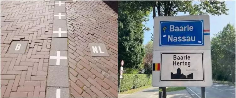 Perbatasan Belanda dan Belgia ini unik banget, ada banyak rumah yang berdiri di 2 negara