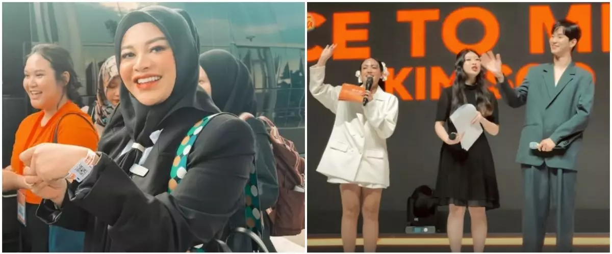 11 Momen Aurel Hermansyah hadir di acara fan meeting Kim Soo-hyun, dapat akses foto bareng sang idola