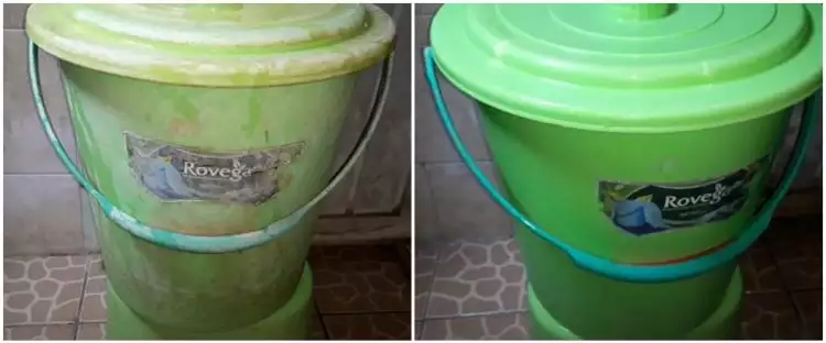Trik sederhana atasi ember berkerak gunakan dua bahan cairan, hasilnya terlihat seperti baru