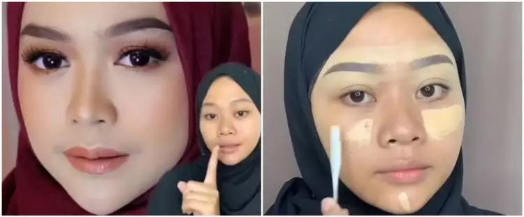 Wanita ini recreate makeup glowing Ria Ricis, Alih-alih mirip hasilnya malah beda 180 derajat