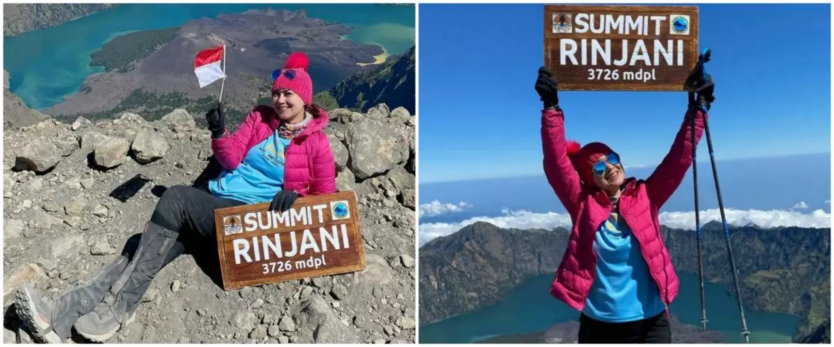 Masih kuat naik gunung meski usianya 55 tahun, begini 11 momen Ira Wibowo saat mendaki di Rinjani