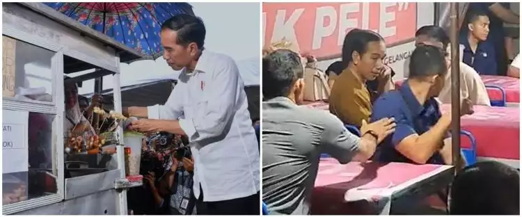 Seperti rakyat biasa, 8 momen Jokowi makan di warung kaki lima ini jadi sorotan
