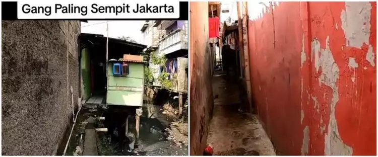 Viral gang sempit di Jakarta lebarnya cuma sebahu, penampakannya bikin nggak habis pikir