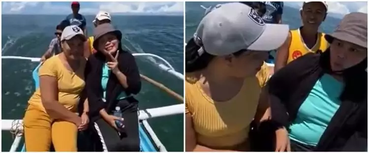 Viral momen wanita kehilangan ponsel saat naik perahu di laut ini bikin heran, endingnya nyesek abis