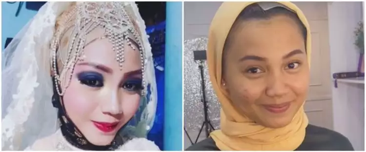 Wanita ini dirias jadul saat menikah, 9 potretnya usai di-makeup ulang karena salah MUA bikin nyesek