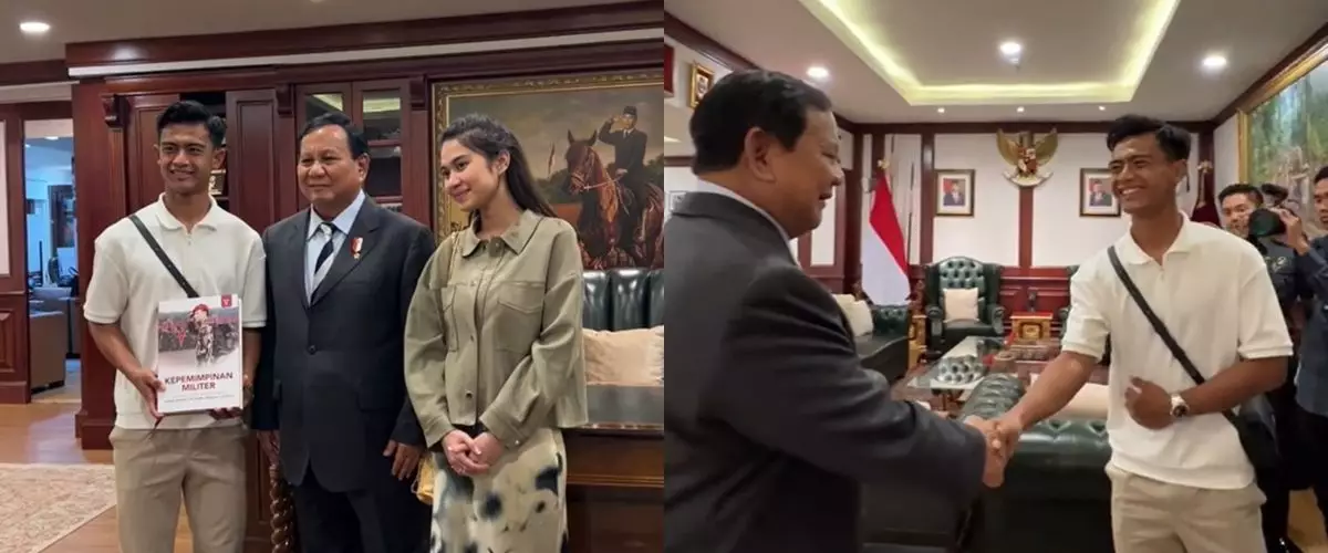 Gayanya disebut kelewat santai ketemu menteri, 9 momen Pratama Arhan dan istri sowan ke kantor Prabowo