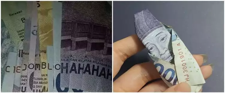 11 Potret kocak kreativitas orang pakai uang kertas, dari origami sampai rangkai kata