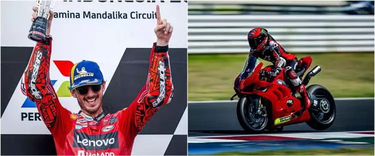 Viral gegara pinjam seratus sebelum tanding, 11 potret Francesco Bagnaia juara MotoGP Mandalika 2023