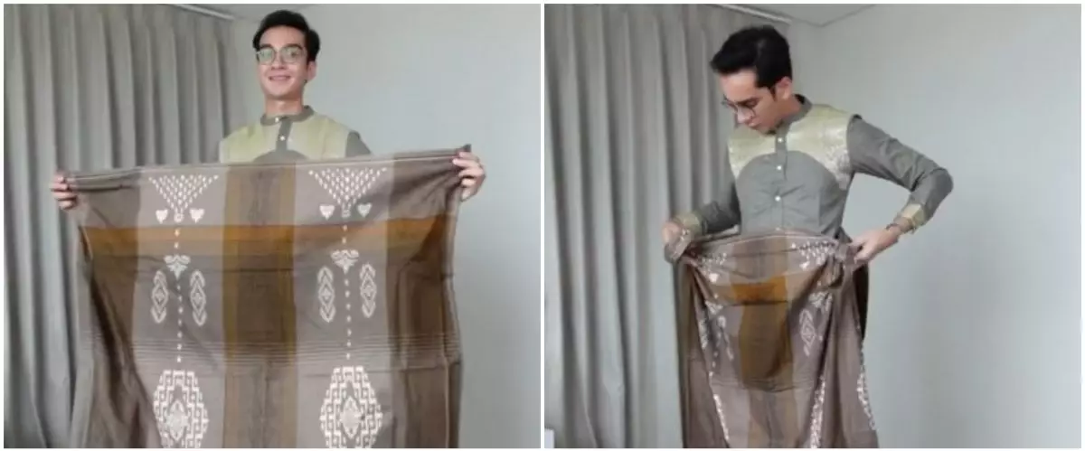 Tanpa dipotong dan dijahit, ternyata ini cara mudah ubah sarung jadi seperti celana