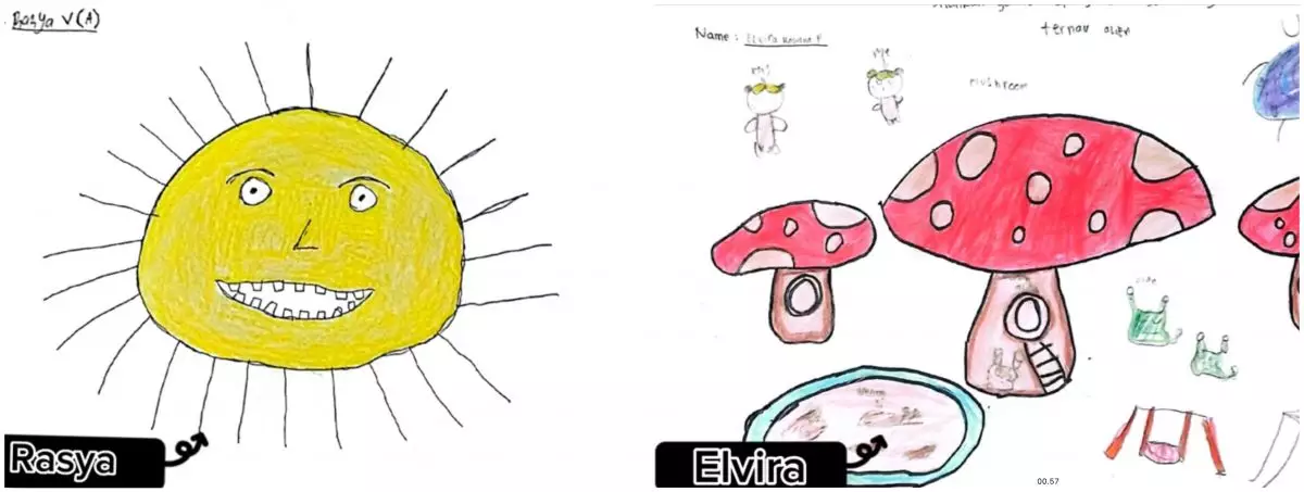 Disuruh bercerita dengan gambar, 12 hasil karya anak SD ini bak tebak-tebakan saking uniknya