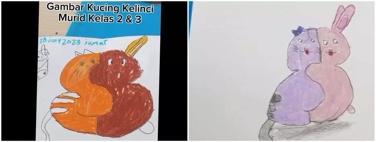 Diberi tugas gambar kucing dan kelinci, 12 hasil karya anak kelas 2 dan 3 SD ini gemes abis