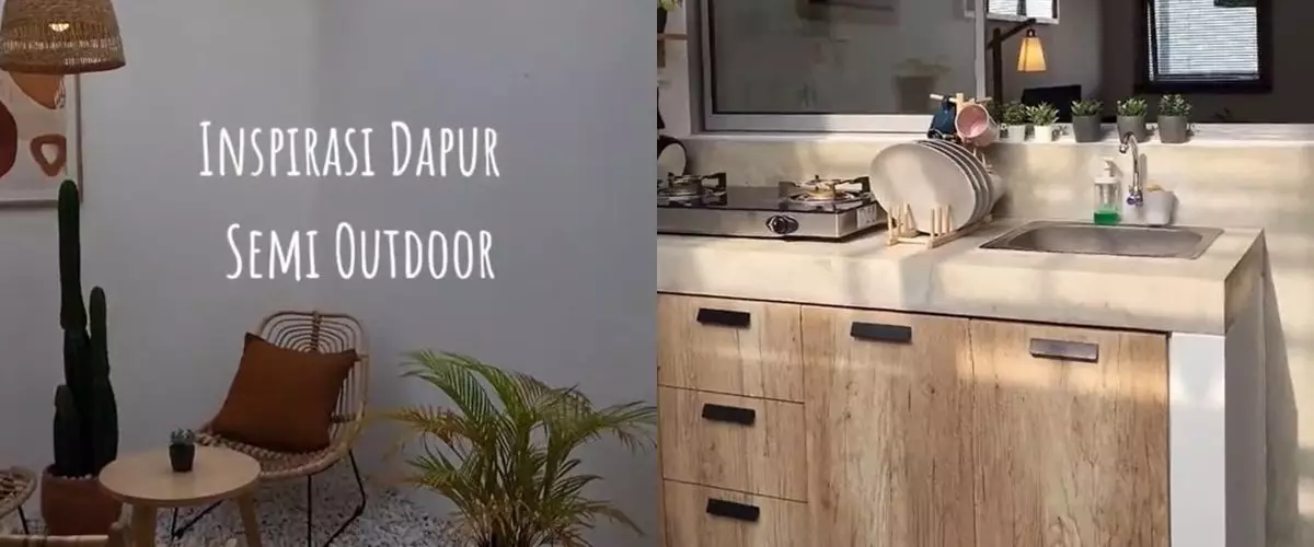 8 Potret dapur mungil semi outdoor ini visualnya berasa masak di kafe, bikin si paling estetik mupeng