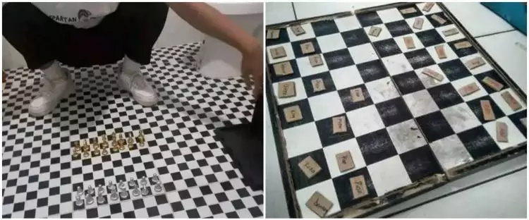 11 Potret kocak orang main catur dengan cara antimainstream ini bikin geleng kepala, absurd pol