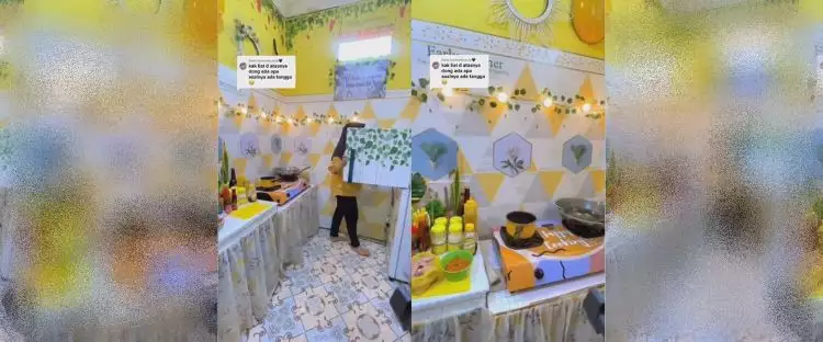 9 Potret dapur kontrakan tanpa kitchen set serba kuning ini bikin suasana nggak ngebosenin