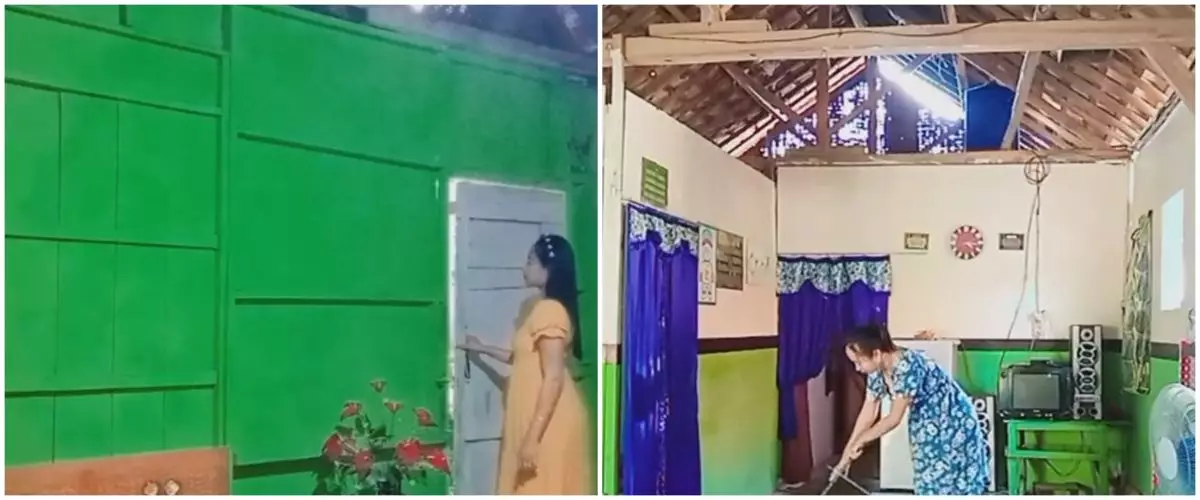 9 Potret rumah triplek sederhana ini lantainya bikin salah fokus, berasa punya hunian di tengah jalan