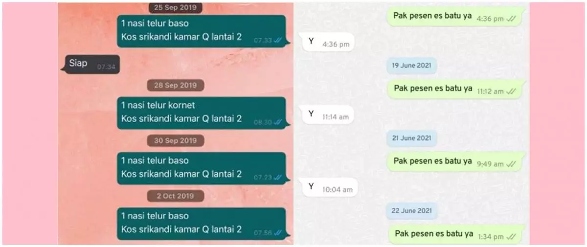 Begini kalau anak kos sudah akrab dengan penjual warung langganan, 11 chat lucunya template abis