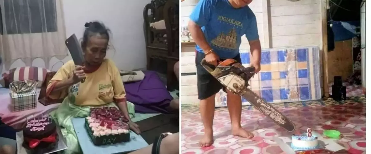 45 Potret kocak serba serbi perayaan ultah ini penampakannya nyeleneh maksimal, bikin garuk kepala