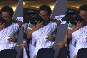 Momen manis Vincent peluk anak dan istri usai kalahkan Valentino 