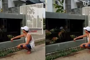 Unik banget, pagar rumah ini dibuat dengan akuarium