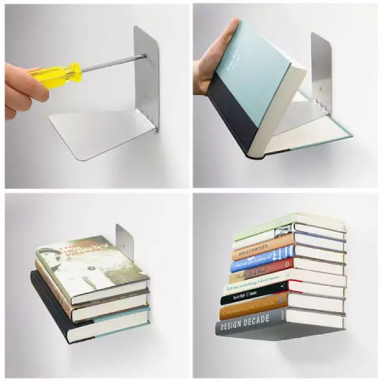 DIY: Bikin rak buku lucu, bisa melayang di dinding rumah!