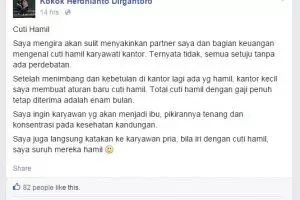 Aturan 6 bulan cuti hamil tanpa potong gaji bos PR Jakarta tuai pujian