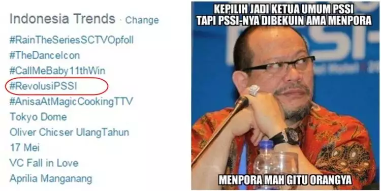 Trending topic berkali-kali, netizen belum bosan bicara pembekuan PSSI