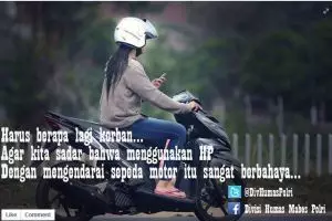 Imbauan polisi bagi pengendara  ber-HP banjir komentar positif