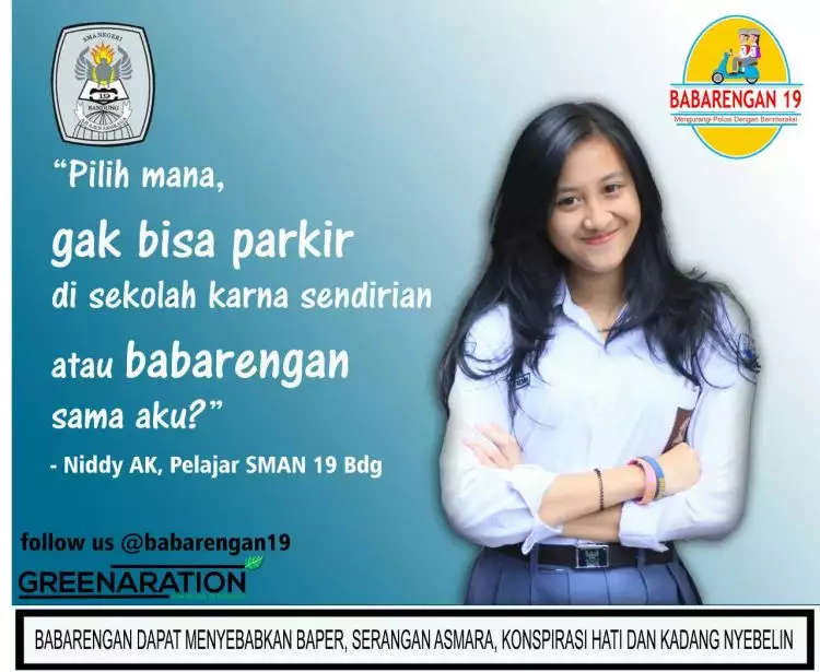 Kata Niddy Anak SMA 19 Bandung berangkat sekolahnya 'babarengan' aja