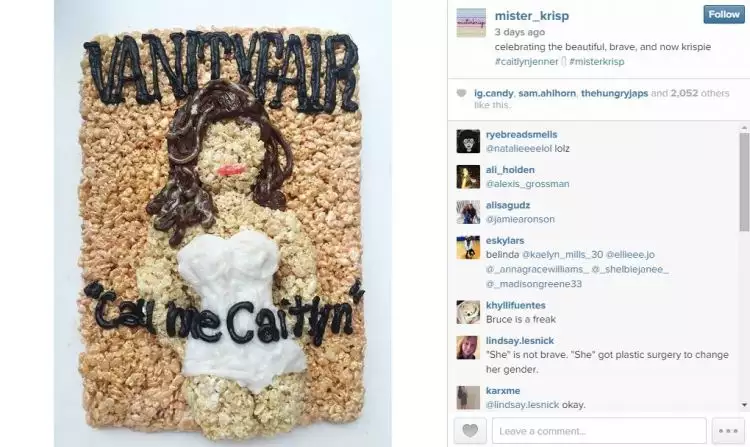 Nggak cuma foto, kue bergambar Caitlyn Jenner juga bikin heboh