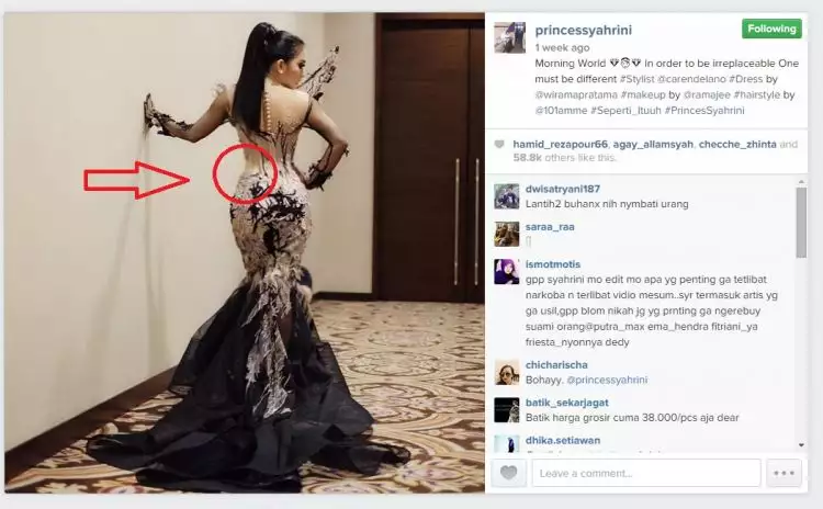 Foto Syahrini di Instagram jadi obrolan, dituding edit pinggang