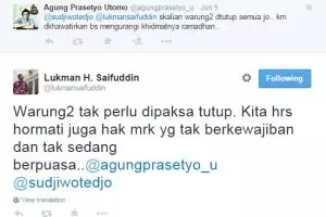 Menag: Tak perlu memaksa tutup warung di bulan puasa