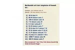 Uji kecerdasanmu, bisa jawab di atas 7 berarti IQ tinggi