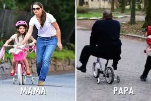 15 Foto perbandingan Ayah dan Ibu ketika mengurus anak, lucu banget!