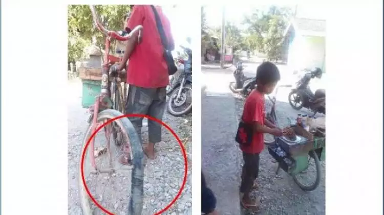 Sedih, bocah ini selalu kayuh sepeda 13 kilo untuk berjualan sate