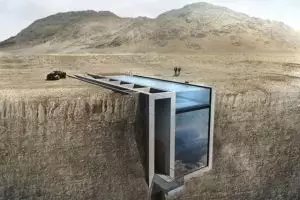 Pertama di dunia, rumah 'tertancap' di tebing jurang